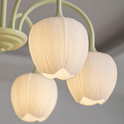 Tulip Matcha Chandelier LED Light Fixture for Home Decor