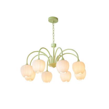 Tulip Matcha Chandelier LED Light Fixture for Home Decor