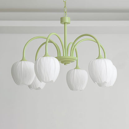 Tulip Matcha Chandelier LED Light Fixture for Home Decor