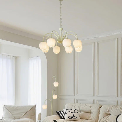 Tulip Matcha Chandelier LED Light Fixture for Home Decor