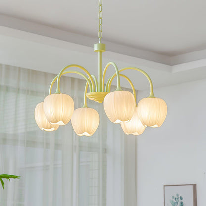 Tulip Matcha Chandelier LED Light Fixture for Home Decor