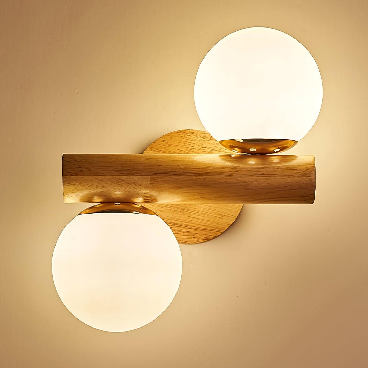 Tupelo Double Sconce Wall Light - Wooden LED Design