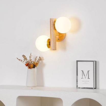 Tupelo Double Sconce Wall Light - Wooden LED Design