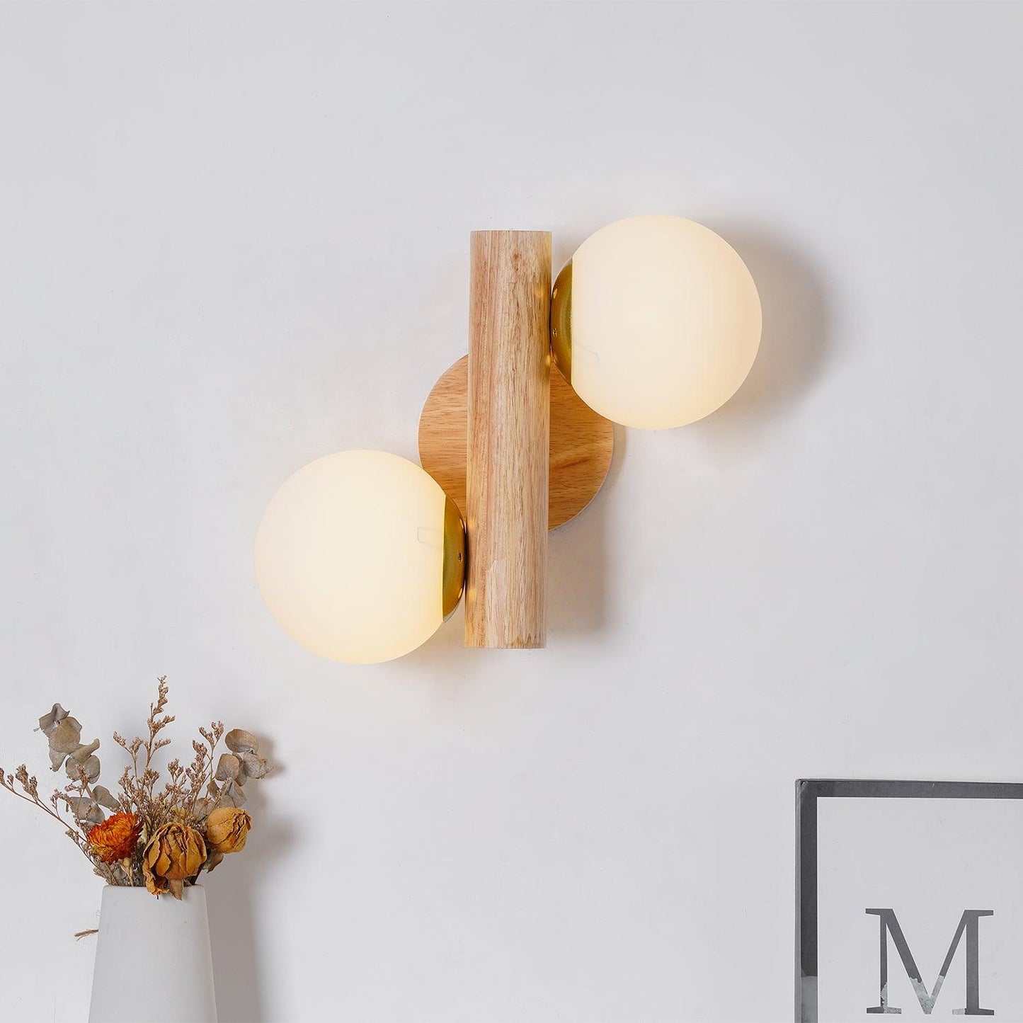 Tupelo Double Sconce Wall Light - Wooden LED Design