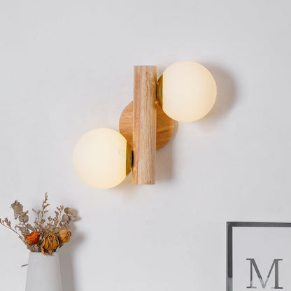 Tupelo Double Sconce Wall Light - Wooden LED Design