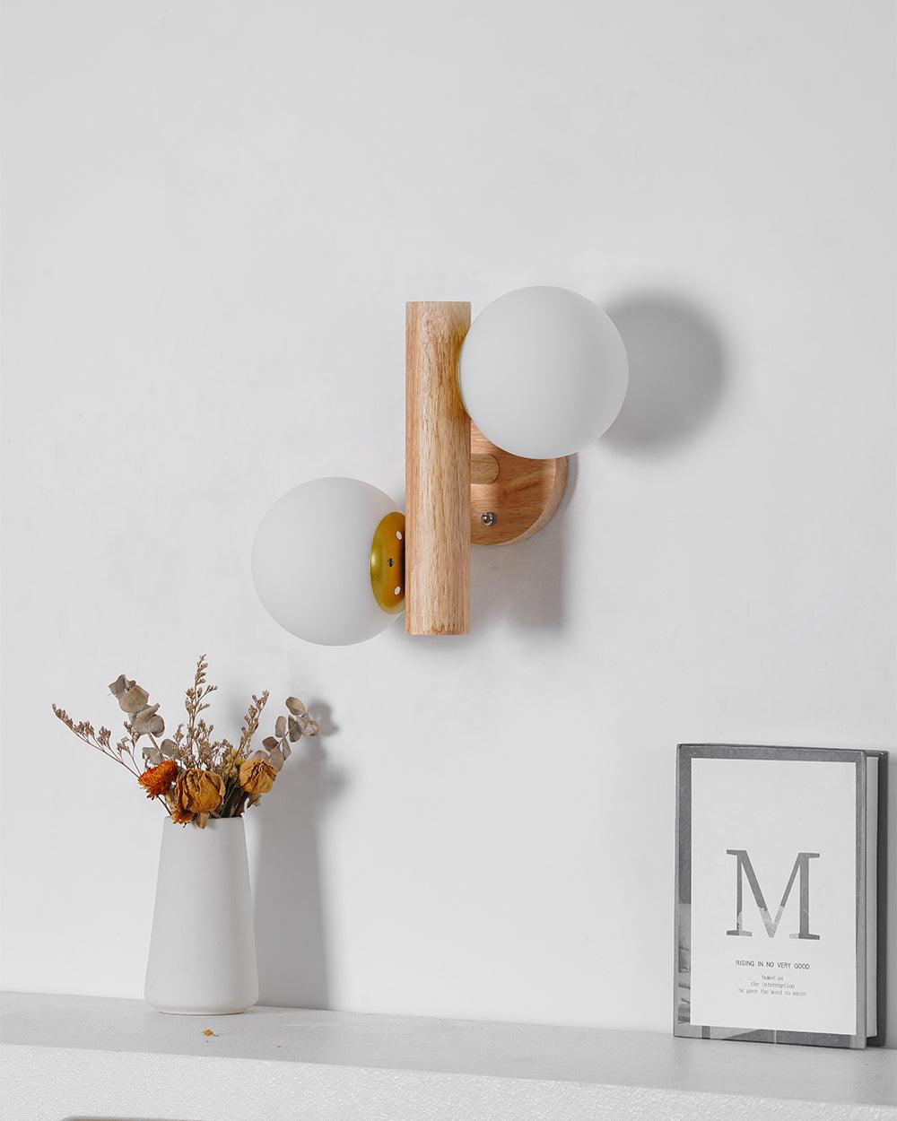 Tupelo Double Sconce Wall Light - Wooden LED Design