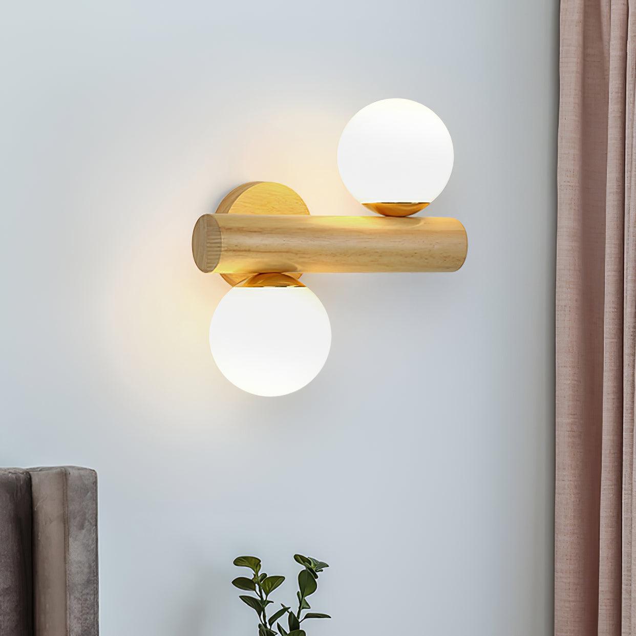 Tupelo Double Sconce Wall Light - Wooden LED Design