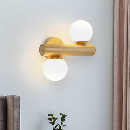 Tupelo Double Sconce Wall Light - Wooden LED Design