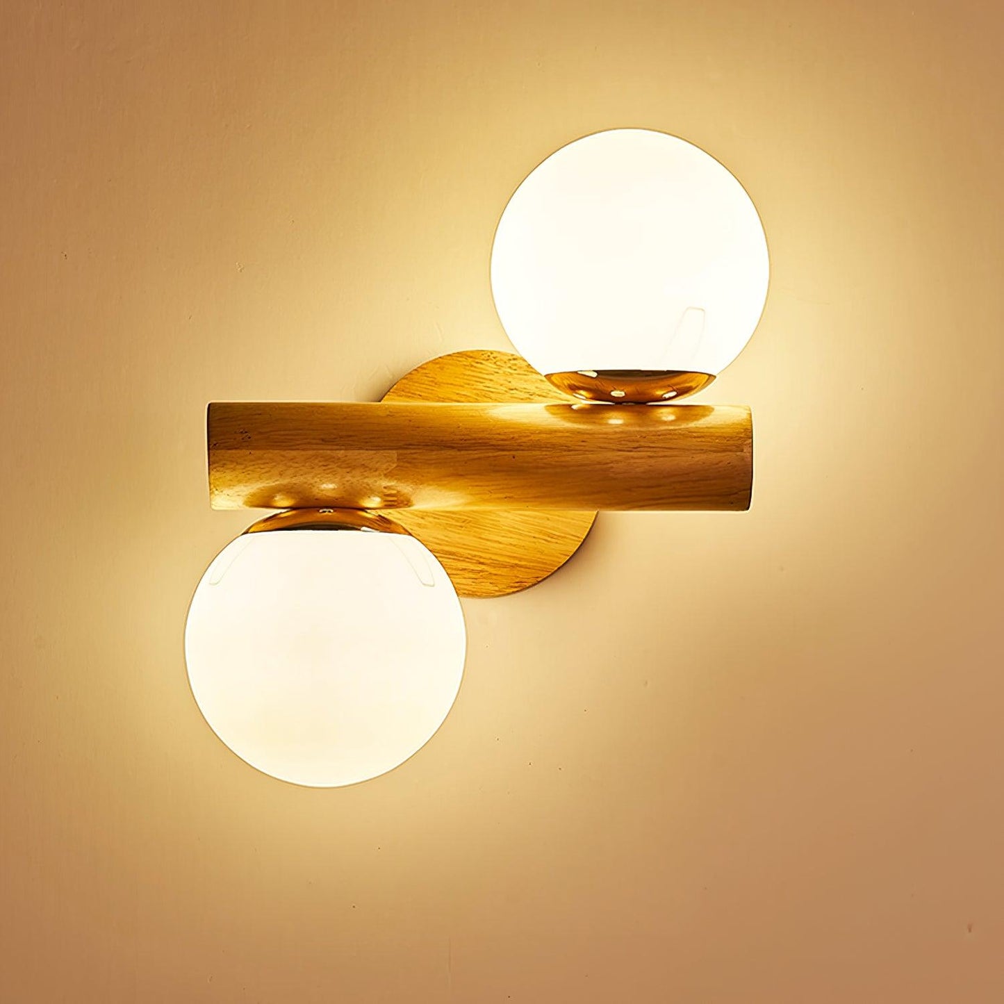 Tupelo Double Sconce Wall Light - Wooden LED Design