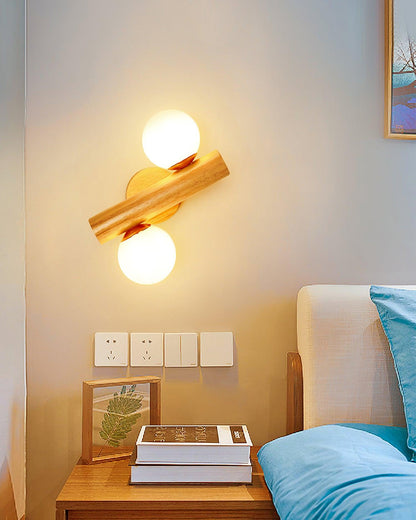 Tupelo Double Sconce Wall Light - Wooden LED Design