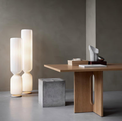 Twist Floor Lamp with Integrated LED - Modern White Design