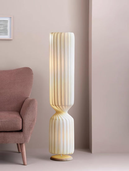 Twist Floor Lamp with Integrated LED - Modern White Design