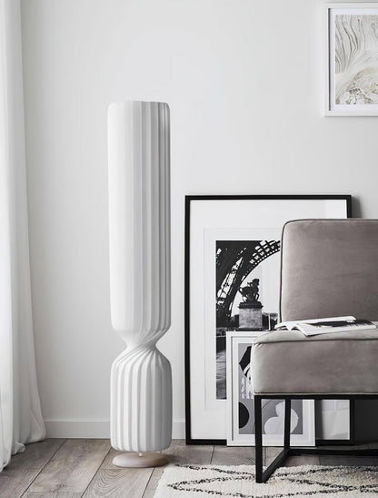 Twist Floor Lamp with Integrated LED - Modern White Design