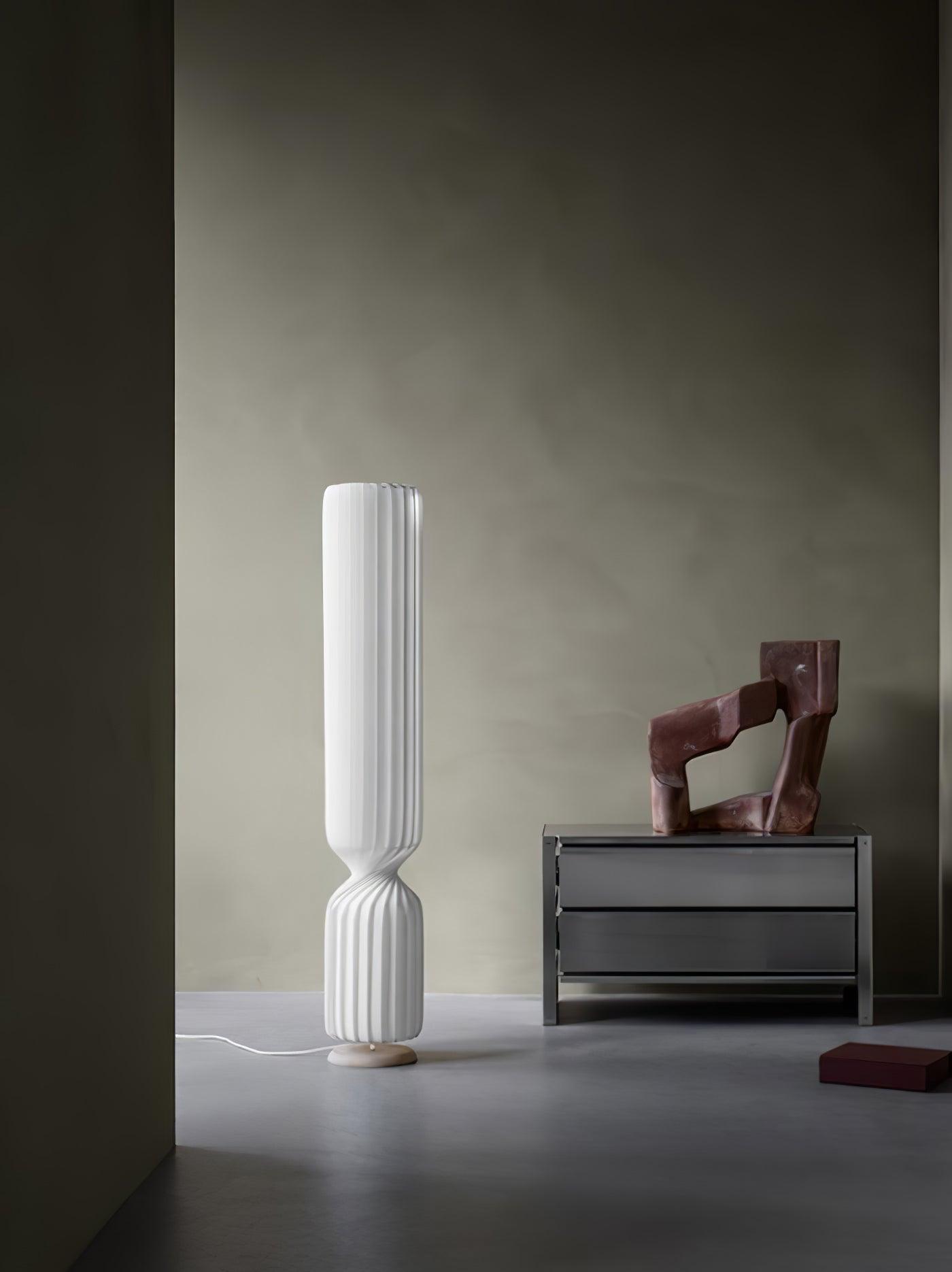 Twist Floor Lamp with Integrated LED - Modern White Design