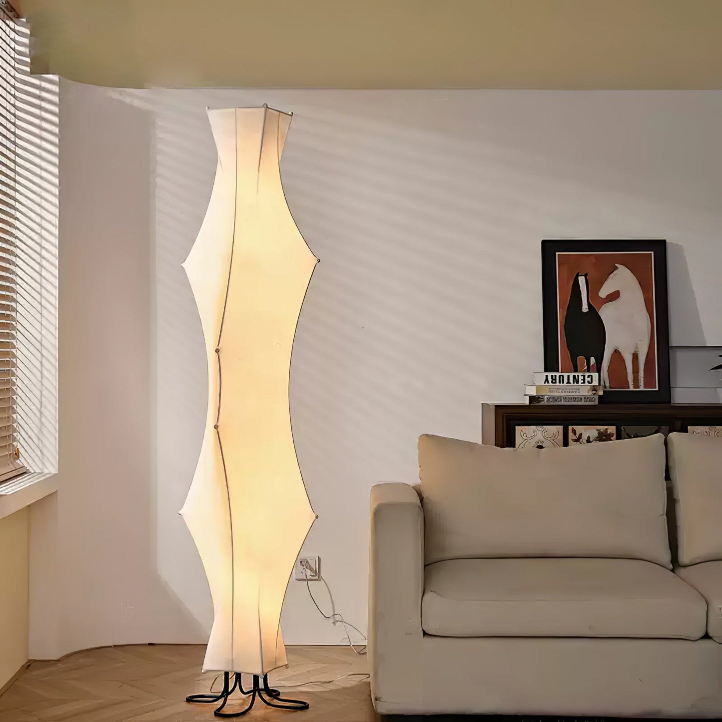Twist Silk Floor Lamp with LED Shade for Modern Living
