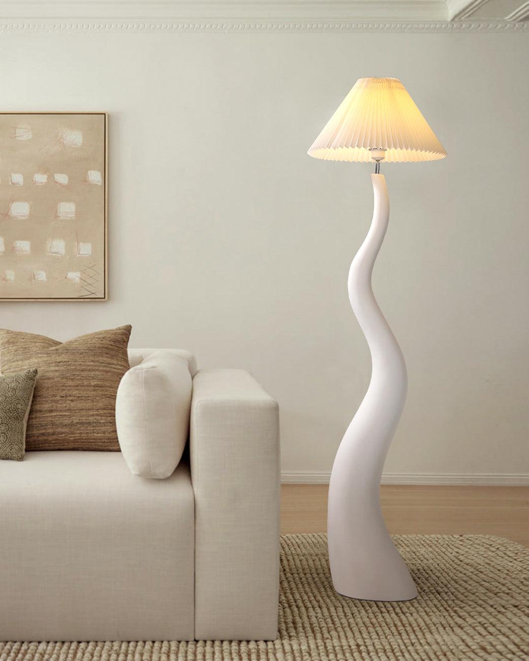 Twisted Pleated Floor Lamp - LED Indoor Lighting Decor