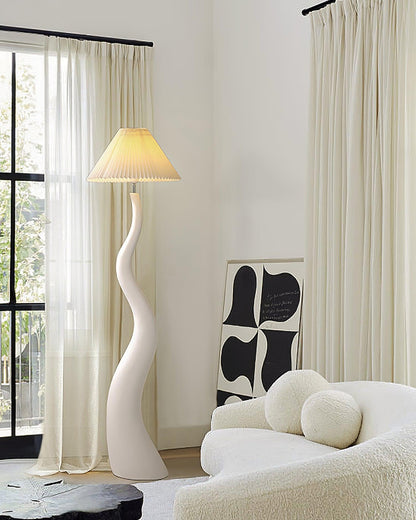 Twisted Pleated Floor Lamp - LED Indoor Lighting Decor