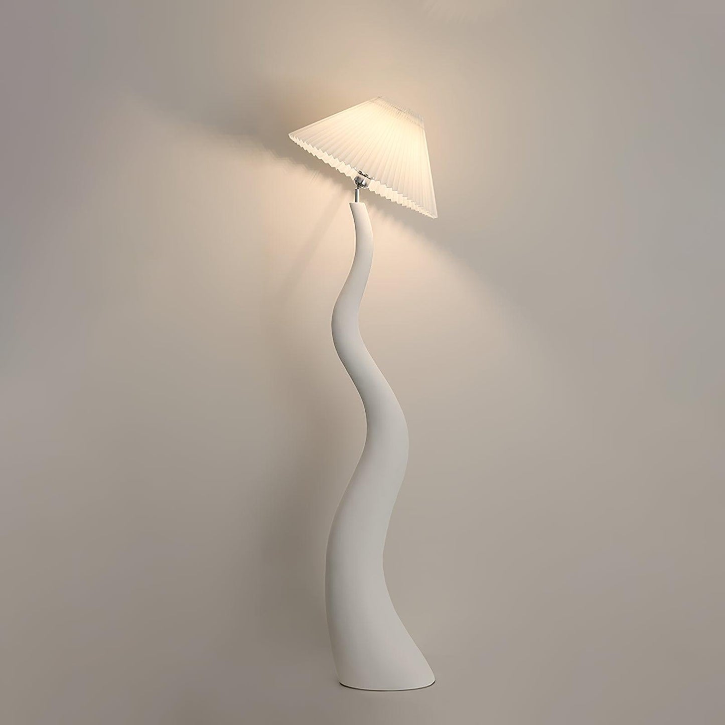 Twisted Pleated Floor Lamp - LED Indoor Lighting Decor