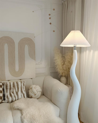 Twisted Pleated Floor Lamp - LED Indoor Lighting Decor