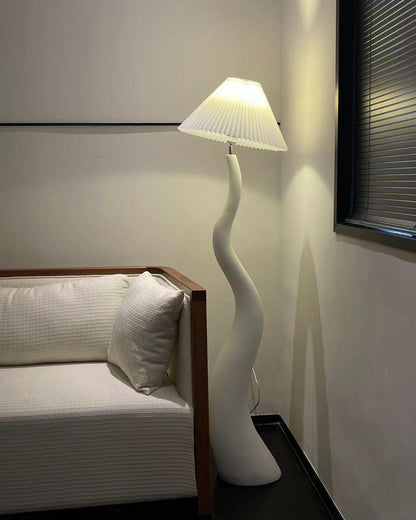 Twisted Pleated Floor Lamp - LED Indoor Lighting Decor