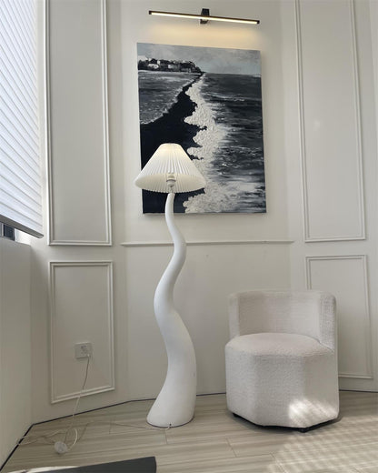Twisted Pleated Floor Lamp - LED Indoor Lighting Decor