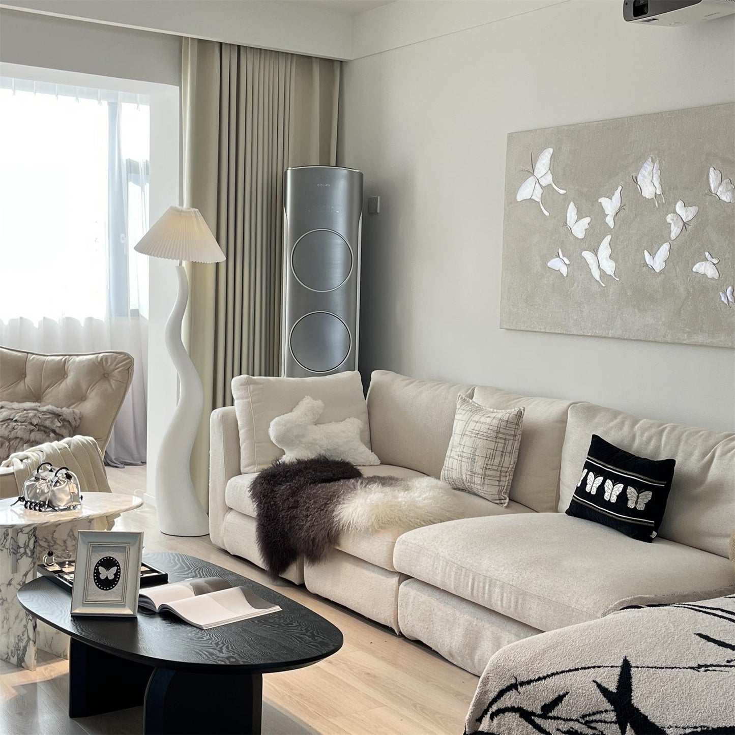 Twisted Pleated Floor Lamp - LED Indoor Lighting Decor