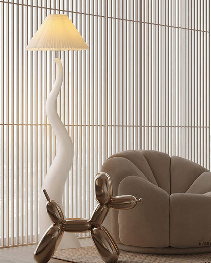 Twisted Pleated Floor Lamp - LED Indoor Lighting Decor