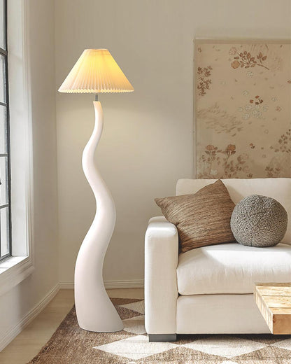 Twisted Pleated Floor Lamp - LED Indoor Lighting Decor