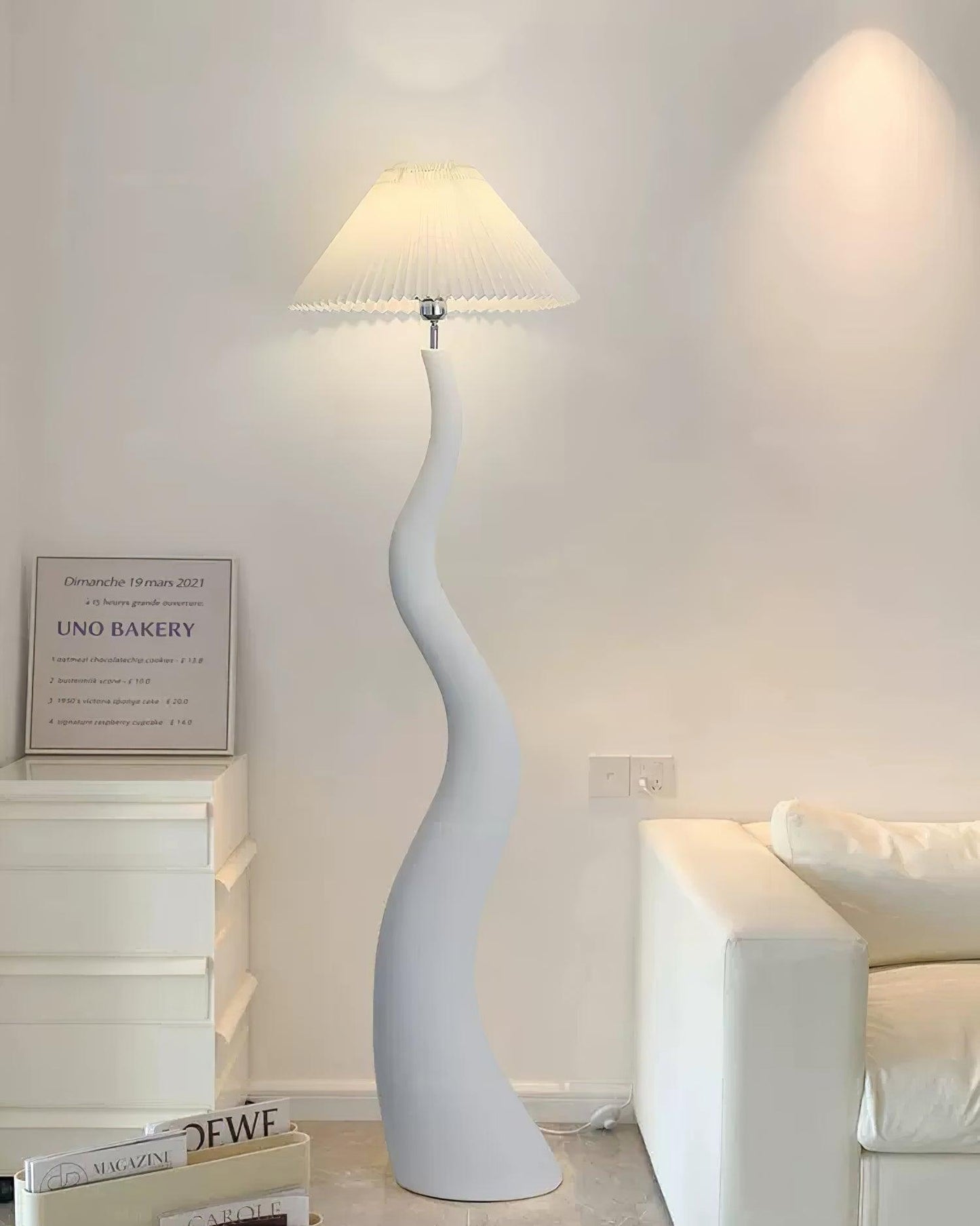 Twisted Pleated Floor Lamp - LED Indoor Lighting Decor
