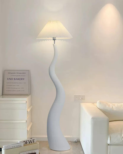 Twisted Pleated Floor Lamp - LED Indoor Lighting Decor