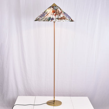 Tynell Floor Lamp with Rattan Shade and LED Bulb