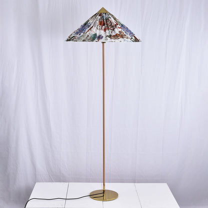 Tynell Floor Lamp with Rattan Shade and LED Bulb