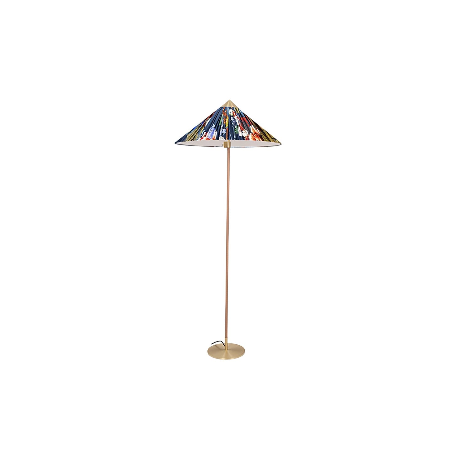 Tynell Floor Lamp with Rattan Shade and LED Bulb