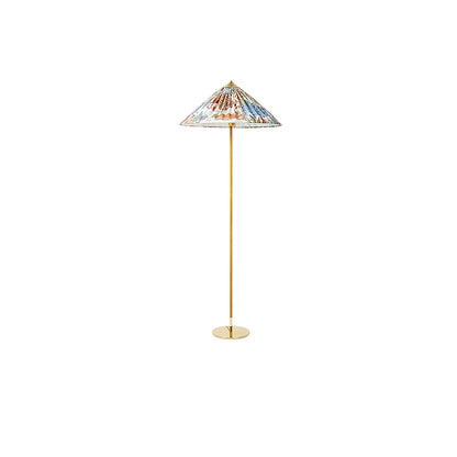 Tynell Floor Lamp with Rattan Shade and LED Bulb