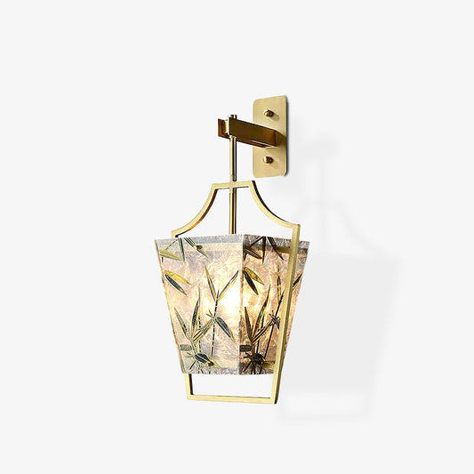 Vapor Single Sconce LED Downlight Enameled Glass Brass Finish