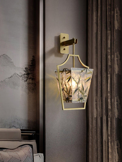 Vapor Single Sconce LED Downlight Enameled Glass Brass Finish