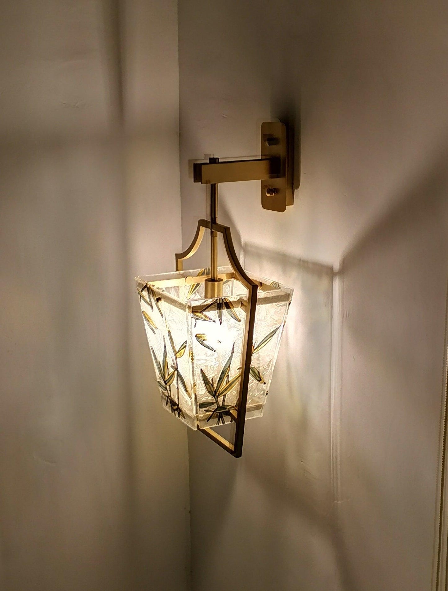 Vapor Single Sconce LED Downlight Enameled Glass Brass Finish