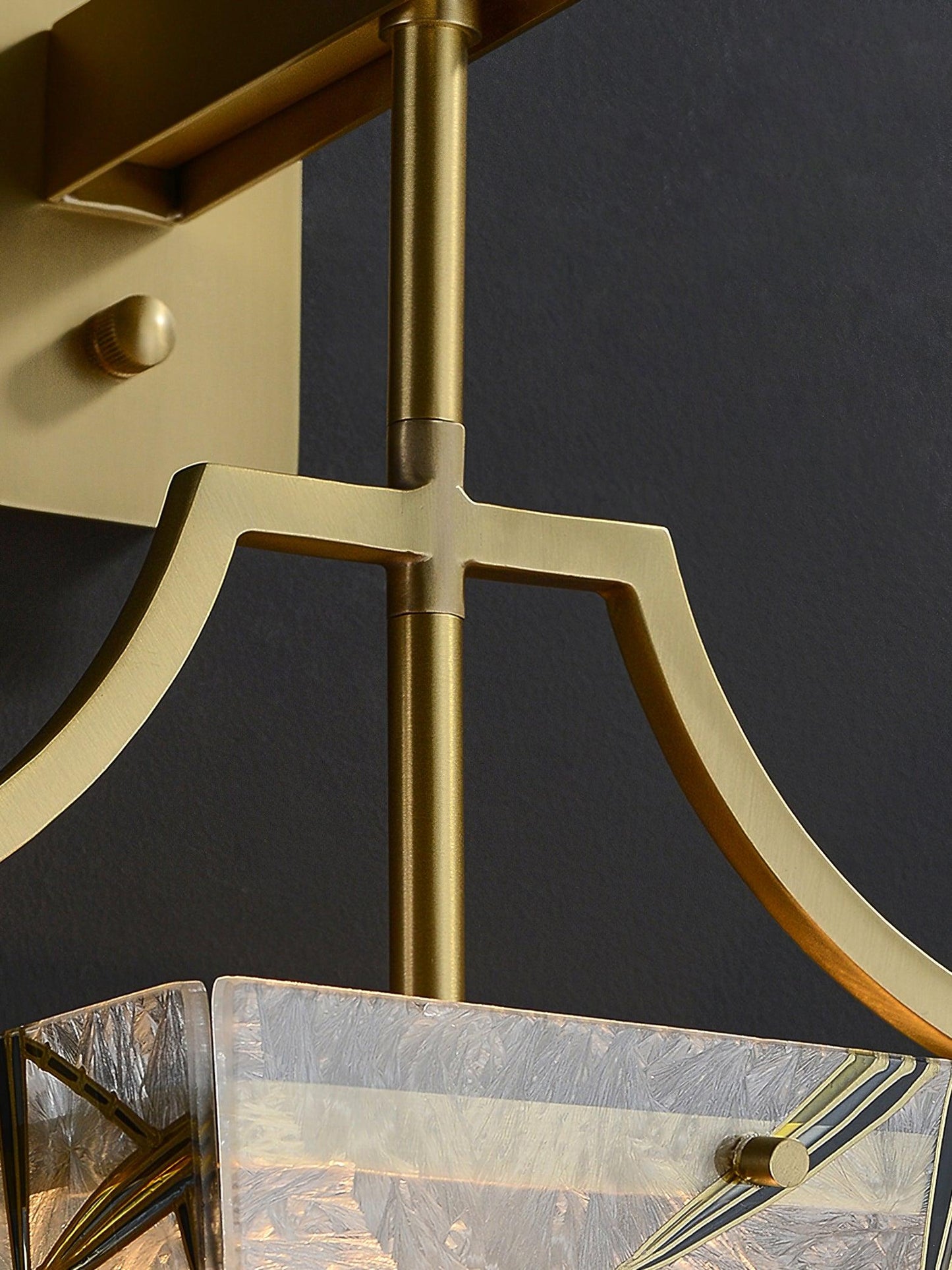 Vapor Single Sconce LED Downlight Enameled Glass Brass Finish