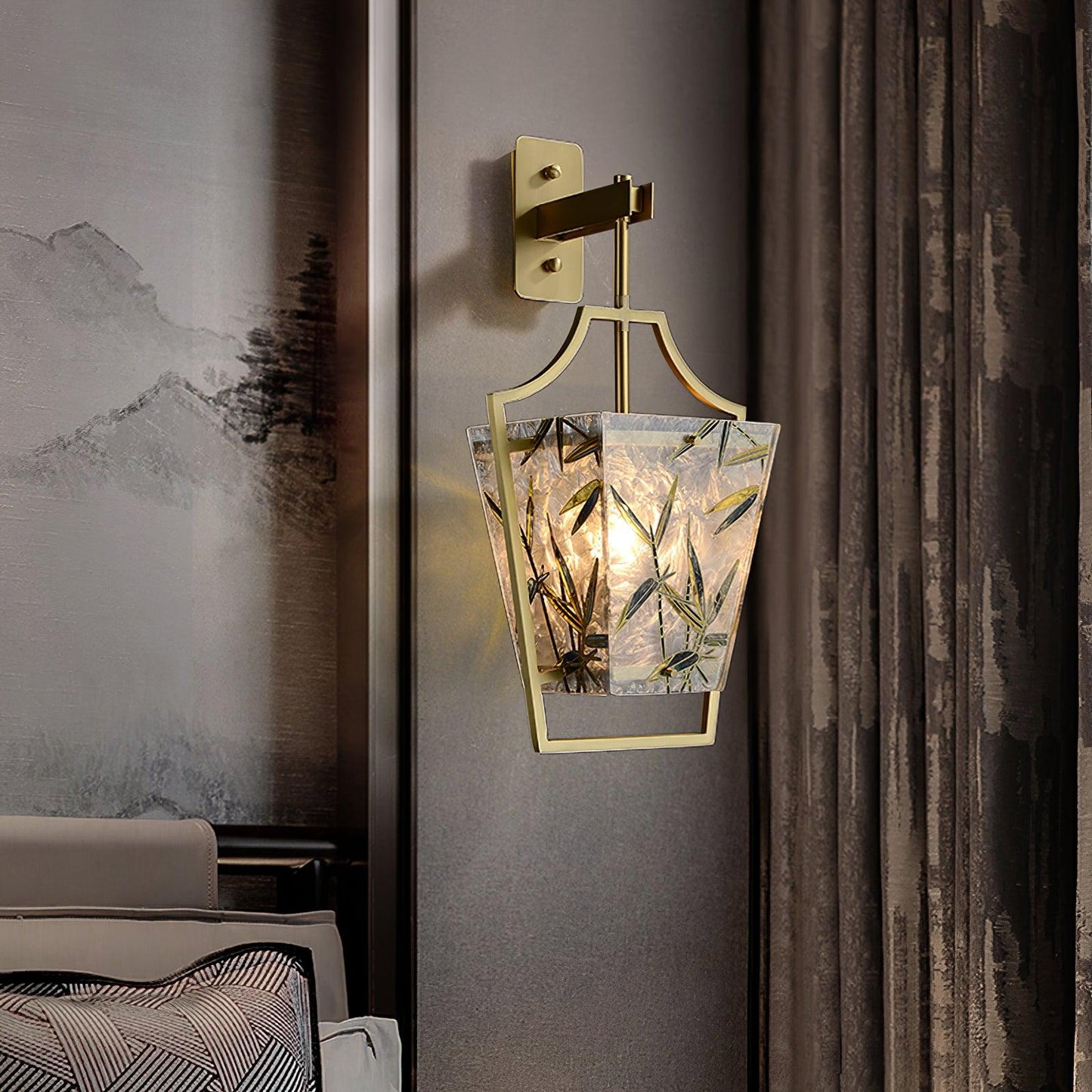 Vapor Single Sconce LED Downlight Enameled Glass Brass Finish