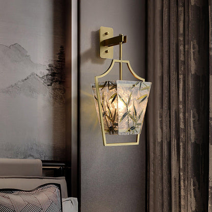 Vapor Single Sconce LED Downlight Enameled Glass Brass Finish