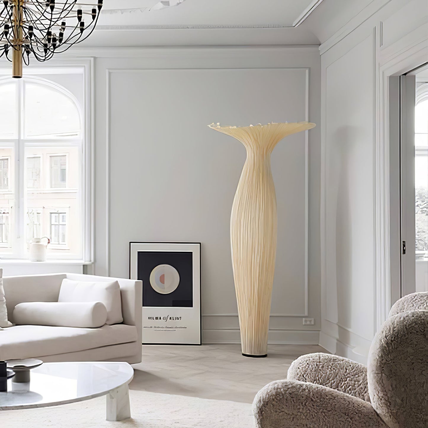 Vase Fabric Floor Lamp with Integrated LED - Indoor Use