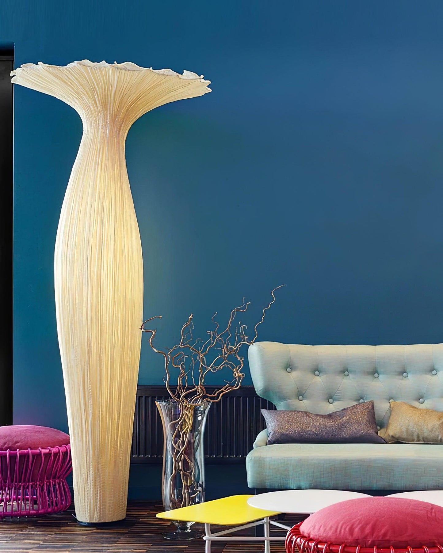 Vase Fabric Floor Lamp with Integrated LED - Indoor Use