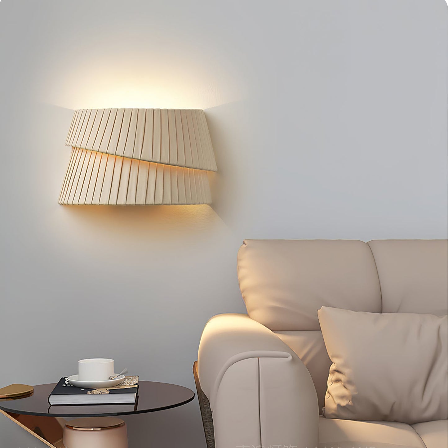Vela Twist Wall Lamp - LED Indoor Lighting - Beige Design