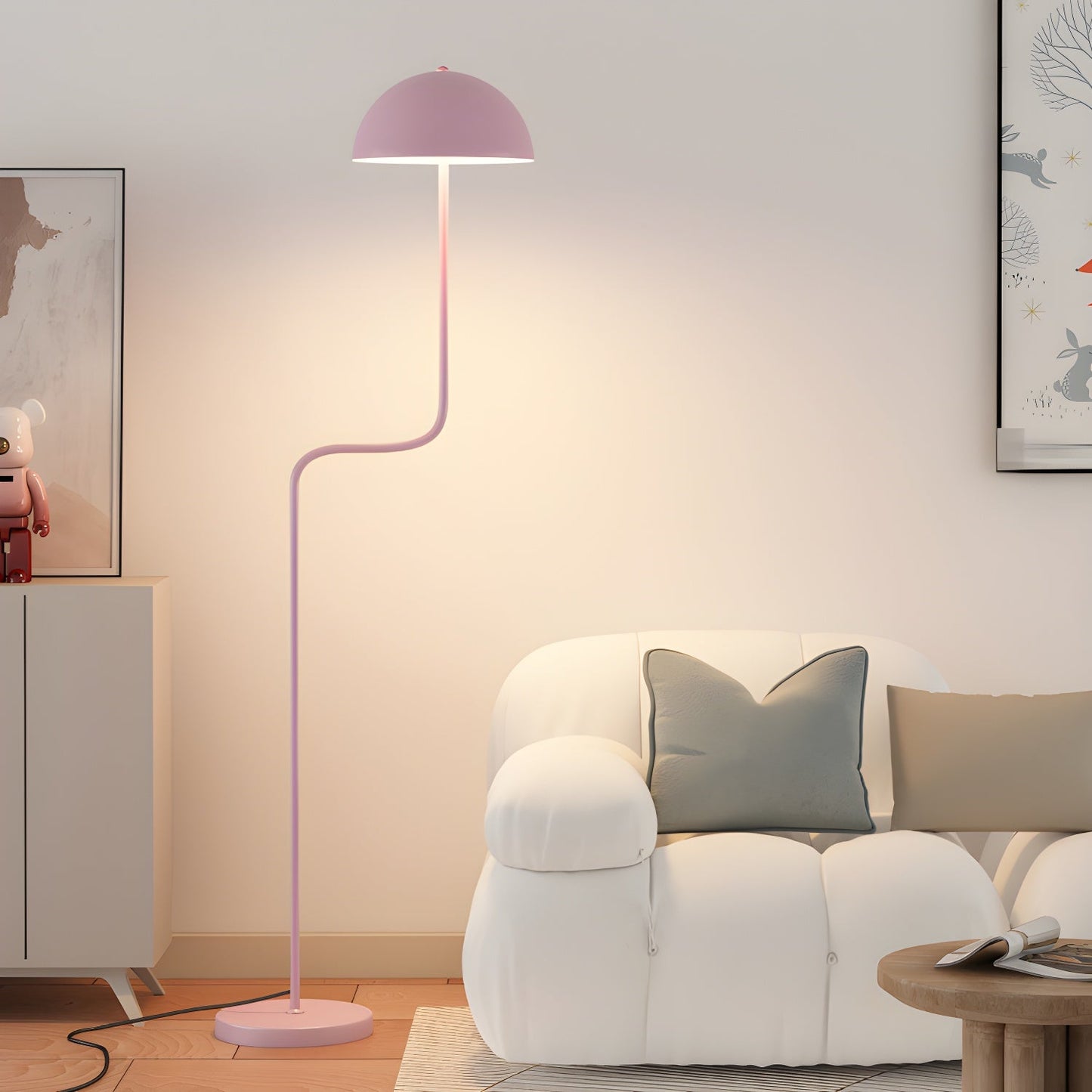Verdant Arc Floor Lamp With LED Light - Contemporary Design