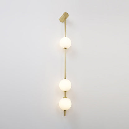 Vertical Balls Wall Lamp - LED Brass Sconce for Indoor Use