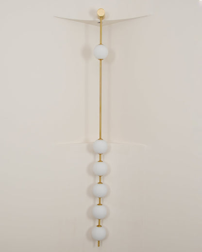 Vertical Balls Wall Lamp - LED Brass Sconce for Indoor Use