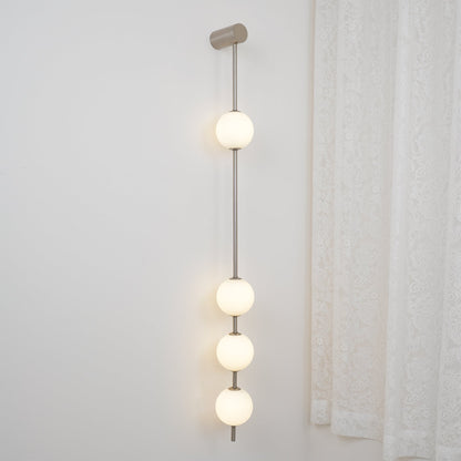 Vertical Balls Wall Lamp - LED Brass Sconce for Indoor Use