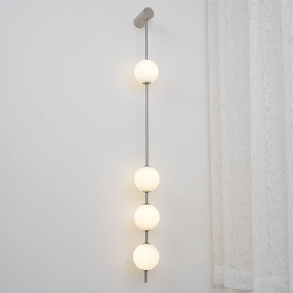 Vertical Balls Wall Lamp - LED Brass Sconce for Indoor Use