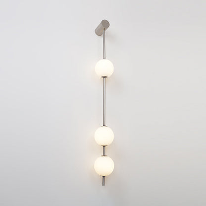 Vertical Balls Wall Lamp - LED Brass Sconce for Indoor Use