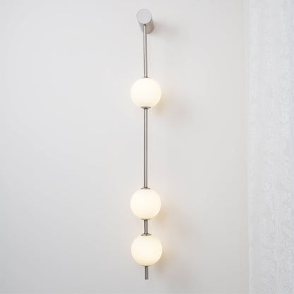 Vertical Balls Wall Lamp - LED Brass Sconce for Indoor Use